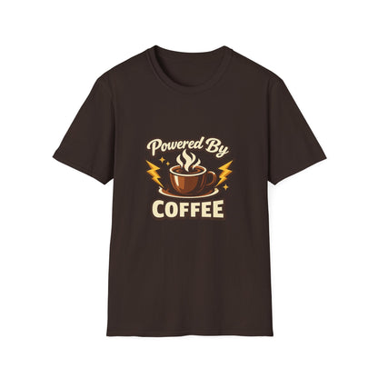 Powered By Coffee T-Shirt — Vintage Coffee Lover Tee Printify