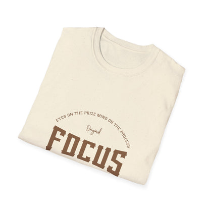 Focus Graphic T‑Shirt — Motivational Retro Football Design