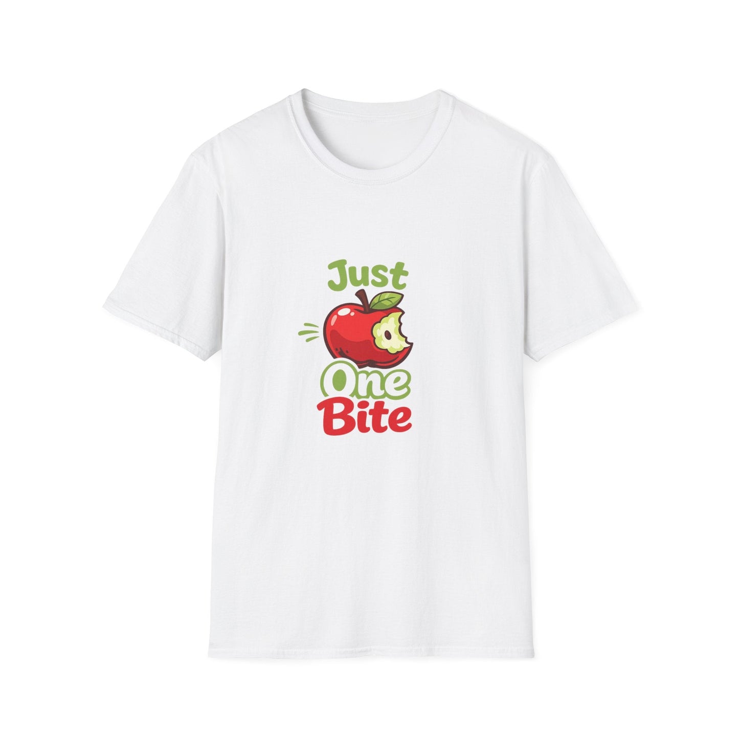 Just One Bite T-Shirt — Cute Apple Graphic Tee for Teachers & Foodies Printify