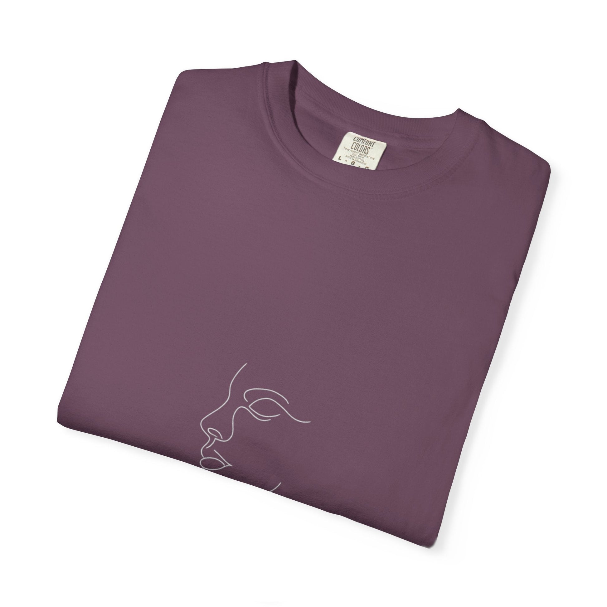 Minimal Face Line Art T-Shirt — Subtle Embossed ‘NORMCORE’ Graphic Printify