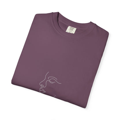 Minimal Face Line Art T-Shirt — Subtle Embossed ‘NORMCORE’ Graphic Printify