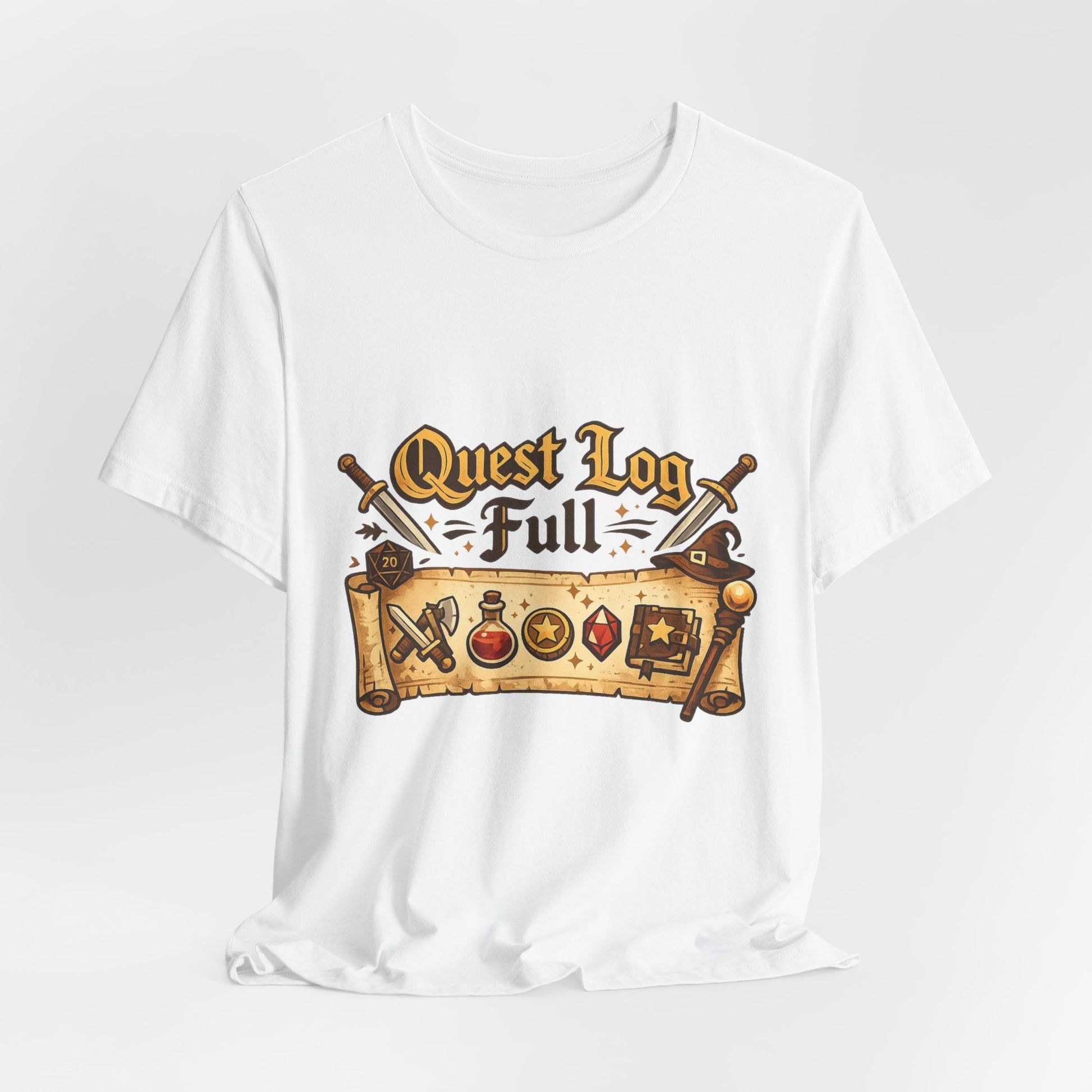 Quest Log Full T-Shirt — Gamer RPG Adventure Tee Printify