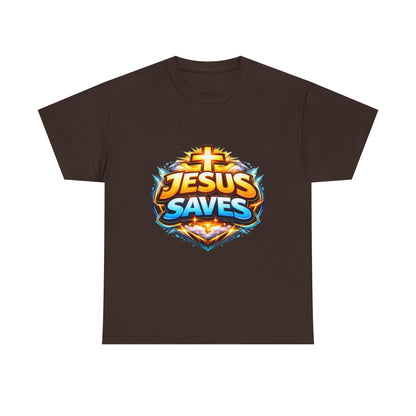 Jesus Saves T-Shirt for Men – Bold Faith Graphic Tee for Christians Printify