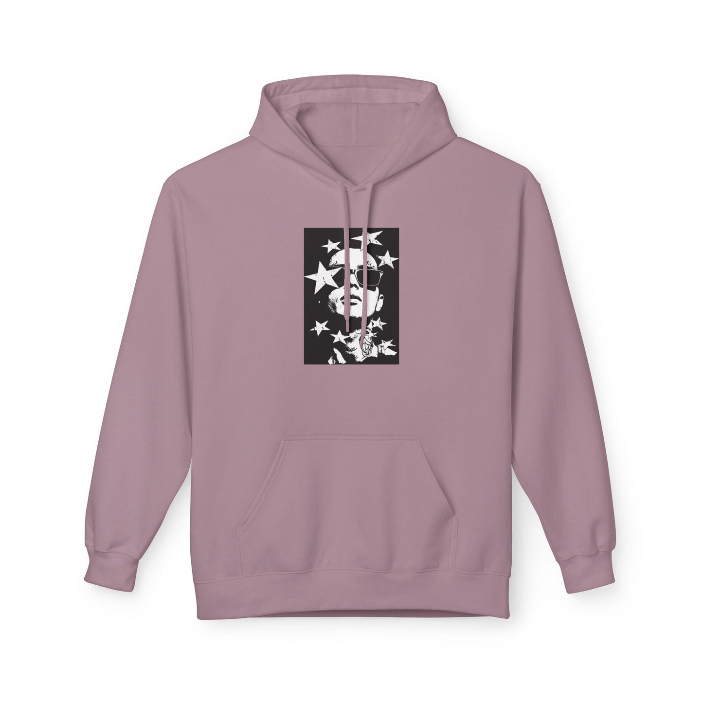 Hoodie — Monochrome Dollar Sign & Stars Graphic Printify