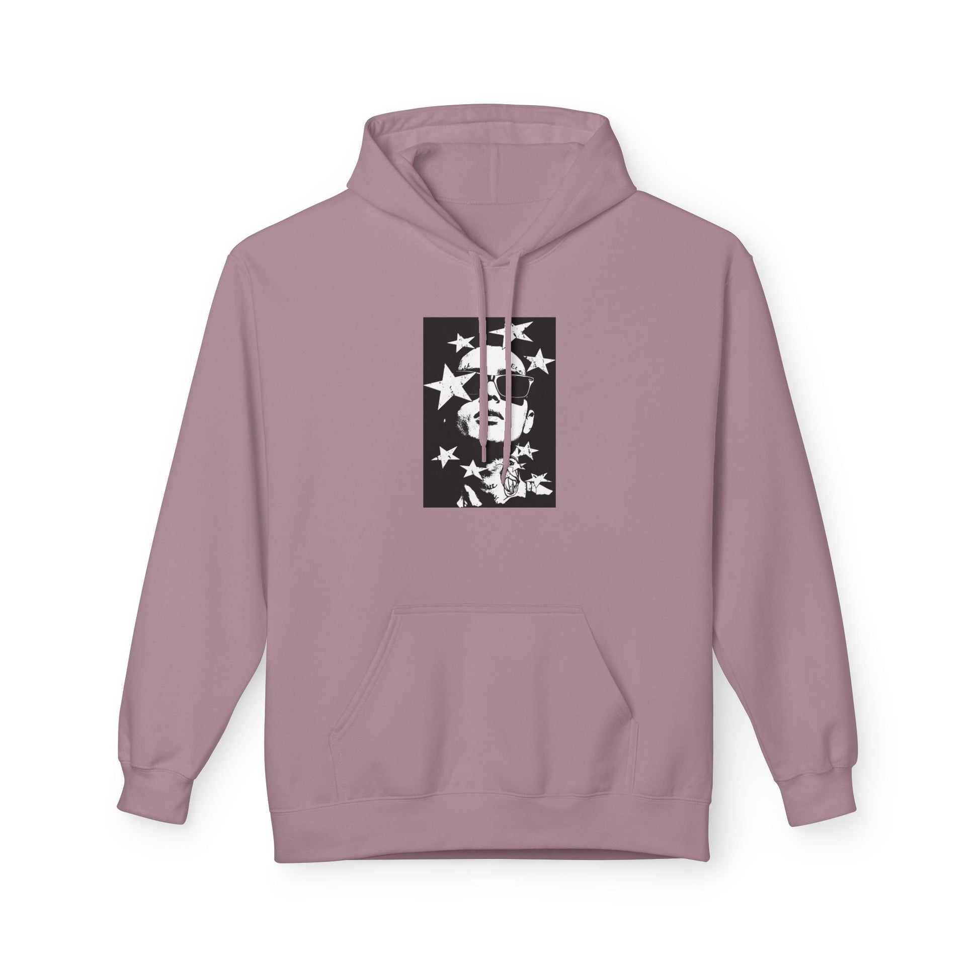 Hoodie — Monochrome Dollar Sign & Stars Graphic Printify