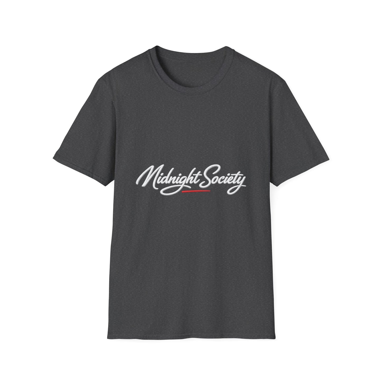 Midnight Society T-Shirt — Script Logo Tee for Nightlife & Streetwear Printify