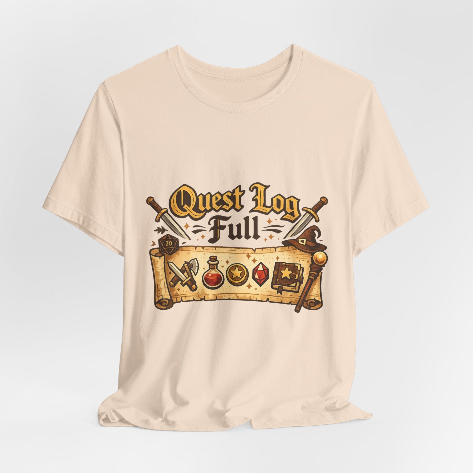 Quest Log Full T-Shirt — Gamer RPG Adventure Tee Printify