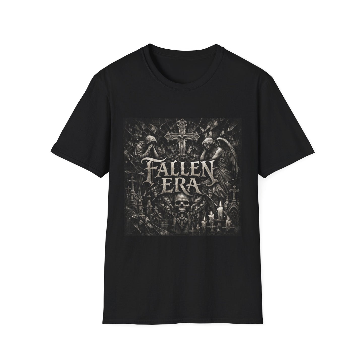 T-Shirt — Fallen Era Gothic Band Tee (Skulls, Angels & Cross) Printify
