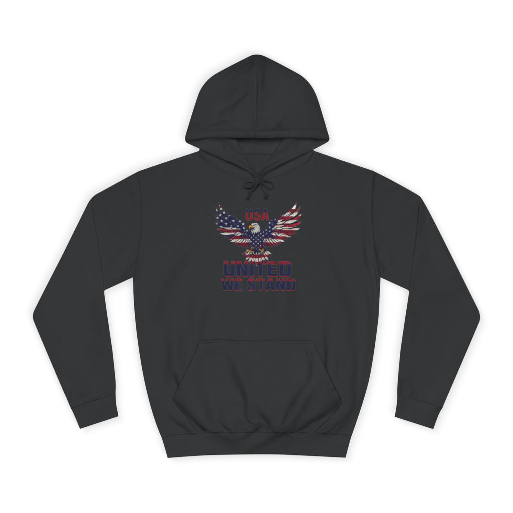 Patriotic Eagle Hoodie - USA "United We Stand" American Flag Graphic