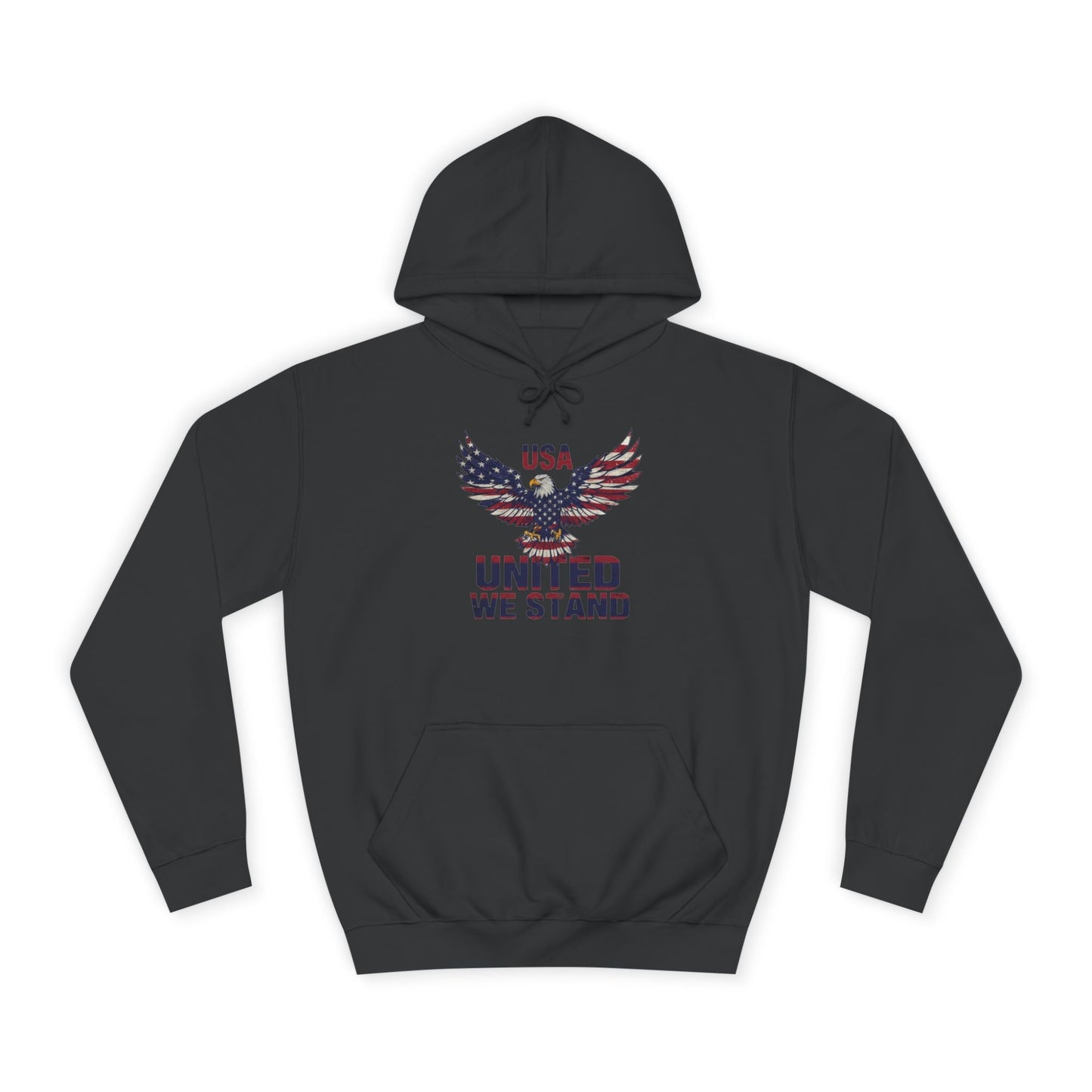 Patriotic Eagle Hoodie – Unisex USA “United We Stand” American Flag Graphic Printify