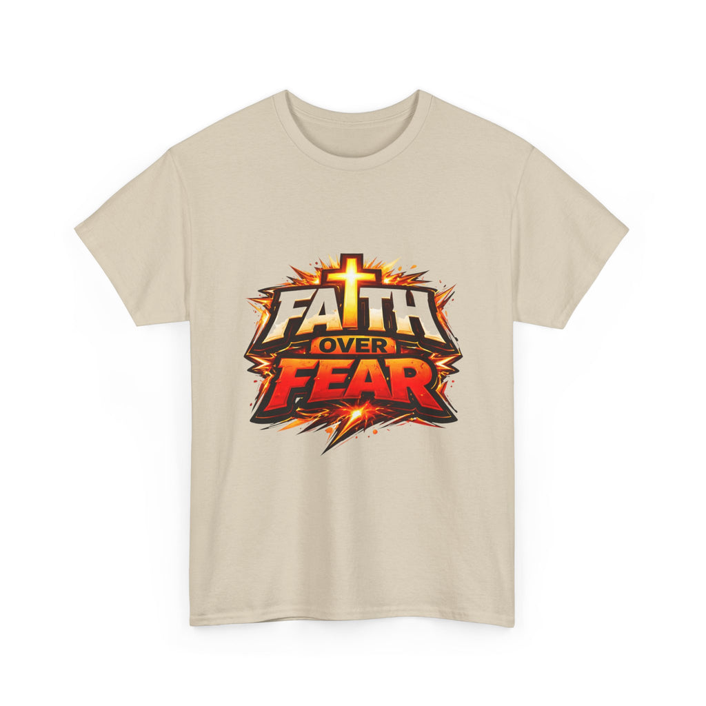 Faith Over Fear T-Shirt — Christian Inspirational Tee with Cross Graphic