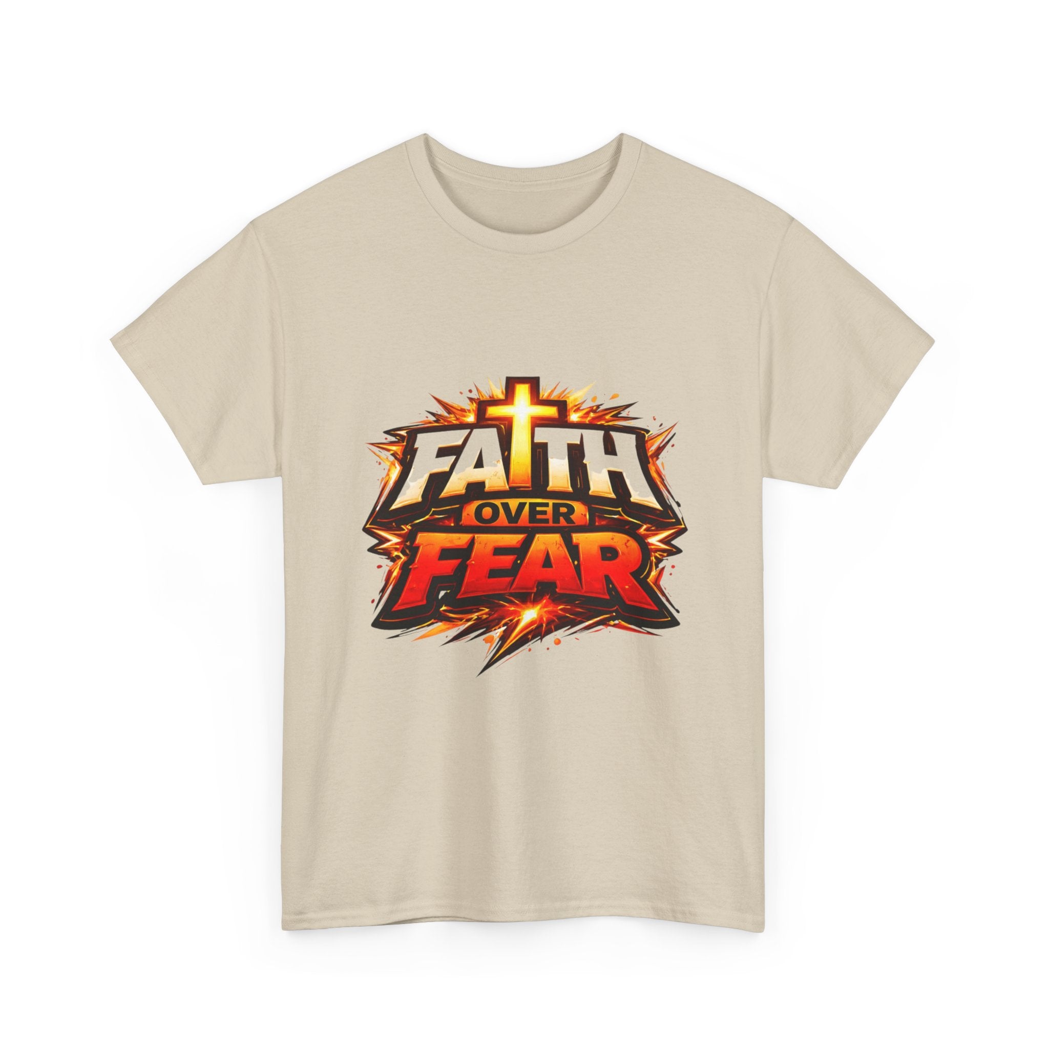 Faith Over Fear T-Shirt — Christian Inspirational Tee with Cross Graphic