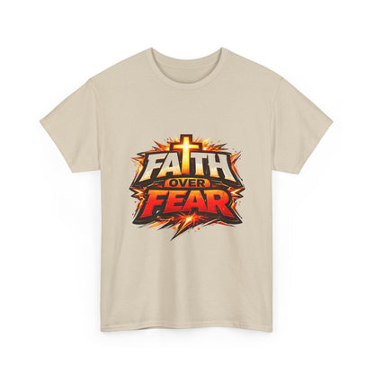 Faith Over Fear T-Shirt for Men – Christian Inspirational Tee with Cross Graphic Printify