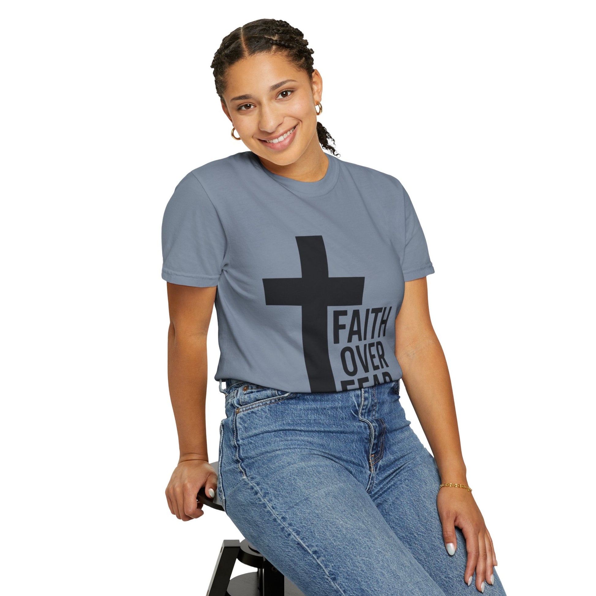 Faith Over Fear T-Shirt — Christian Cross Inspirational Tee Printify