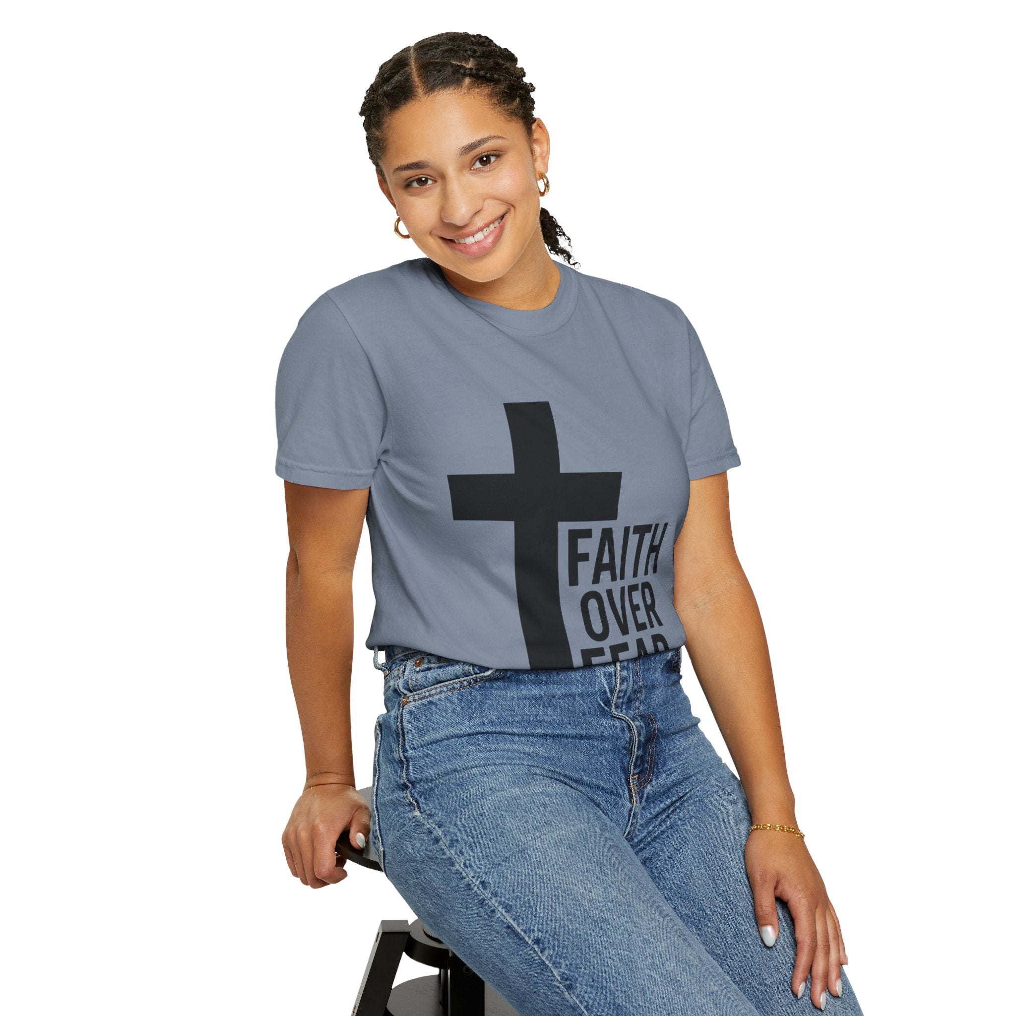 Faith Over Fear T-Shirt — Christian Cross Inspirational Tee