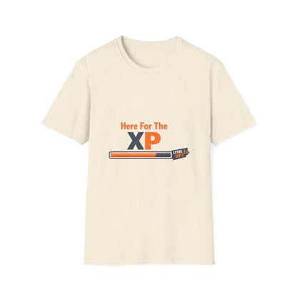 Gaming T-Shirt — "Here For The XP" Progress Bar Tee Printify