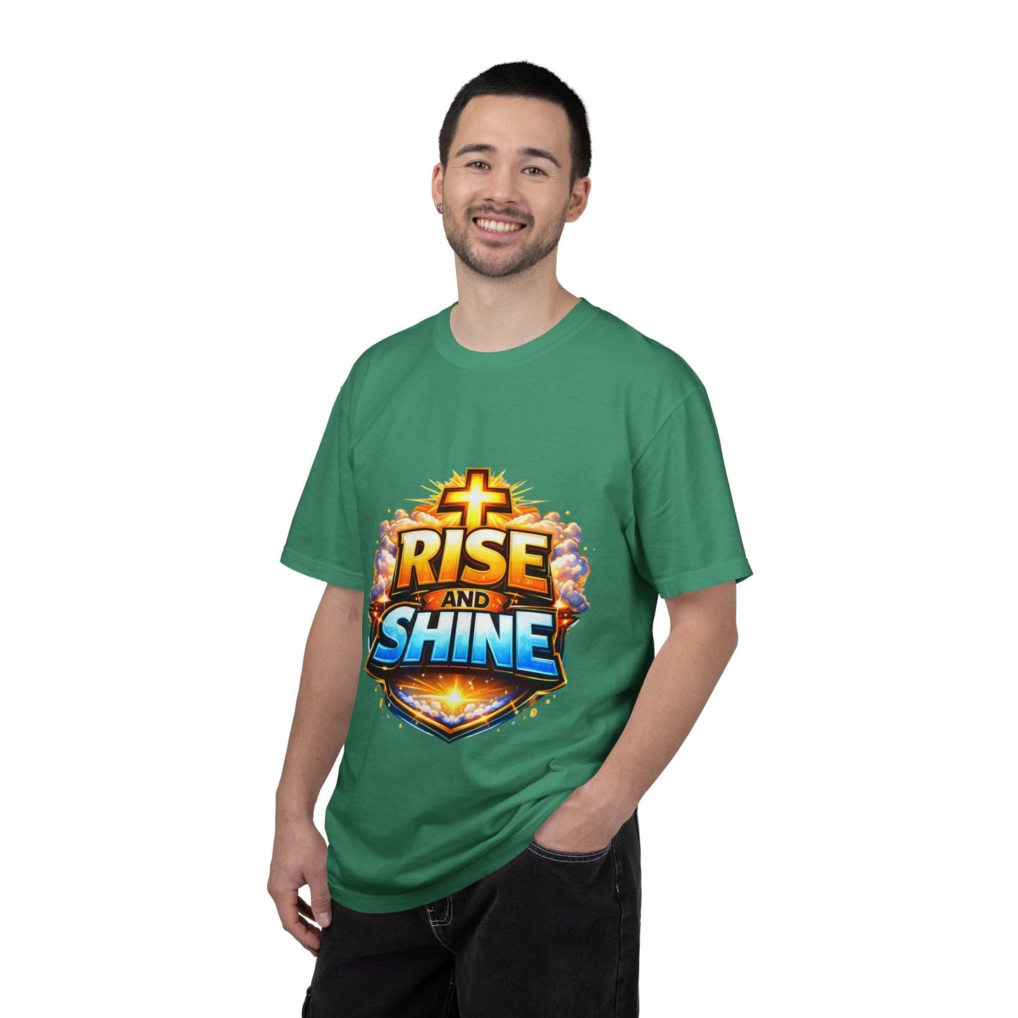 Rise and Shine Christian T-Shirt for Men – Inspirational Graphic Tee Printify