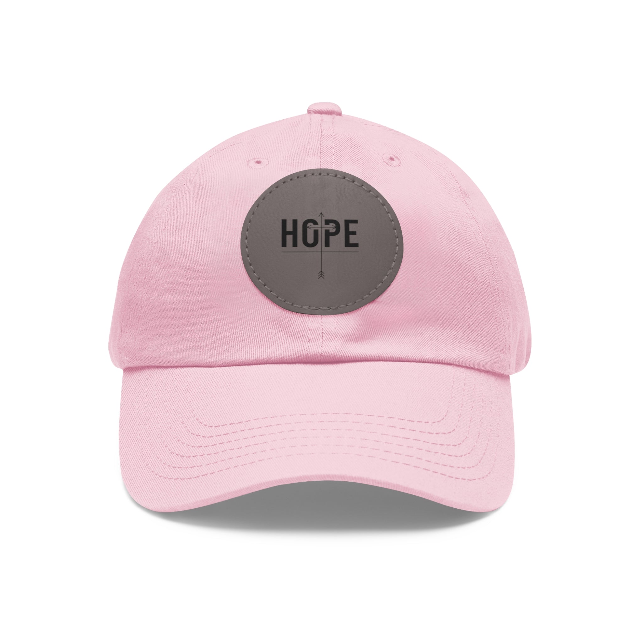 Dad Hat — Round Leather Patch 'HOPE' Cap