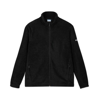 Embroidered Psychedelic Patch Fleece Jacket – Unisex Colorful Abstract Back Design Printify