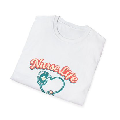 Nurse Life Best Life T-Shirt – Stethoscope Heart Nursing Tee Printify
