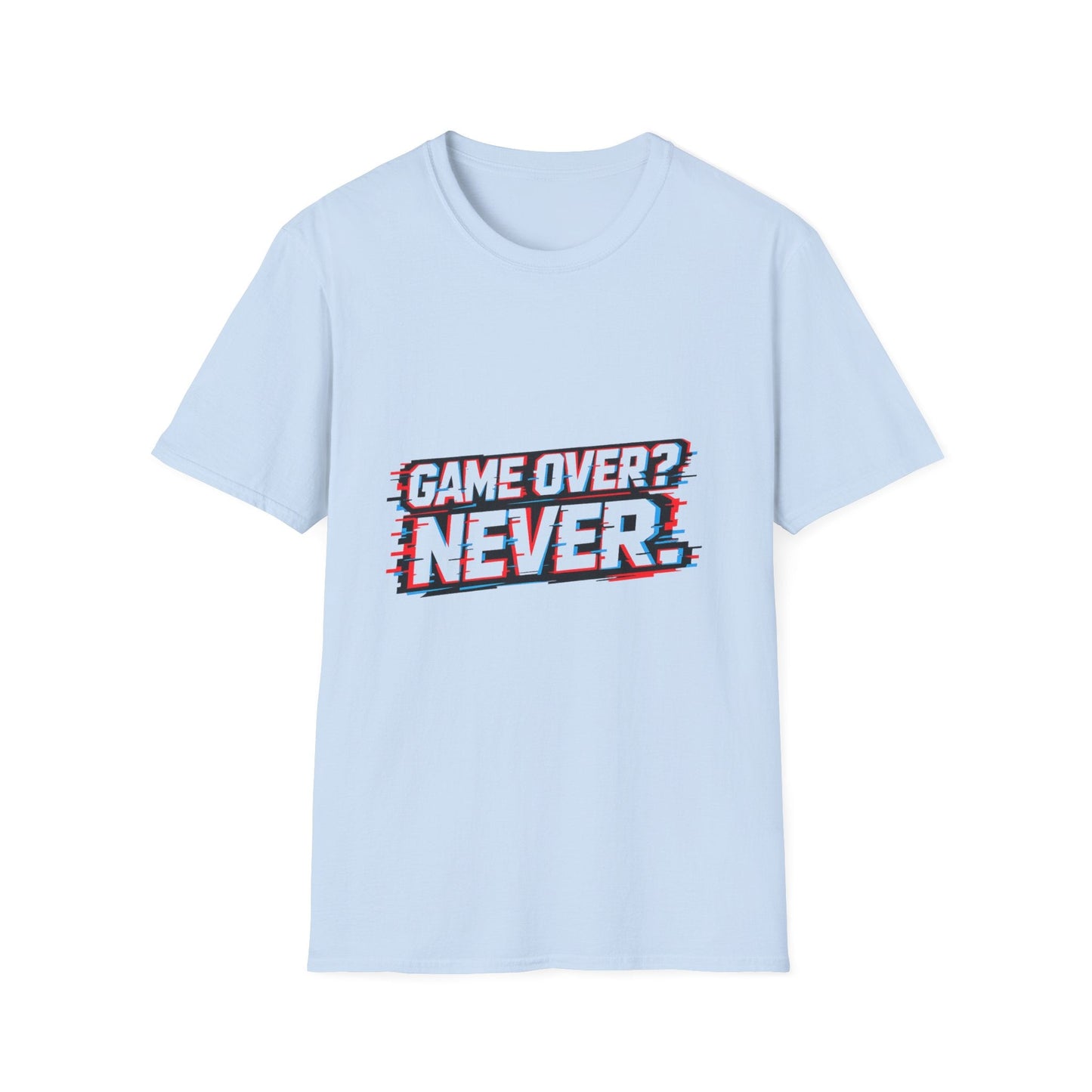 Game Over? Never. T-Shirt — Retro Gamer Motivational Tee Printify