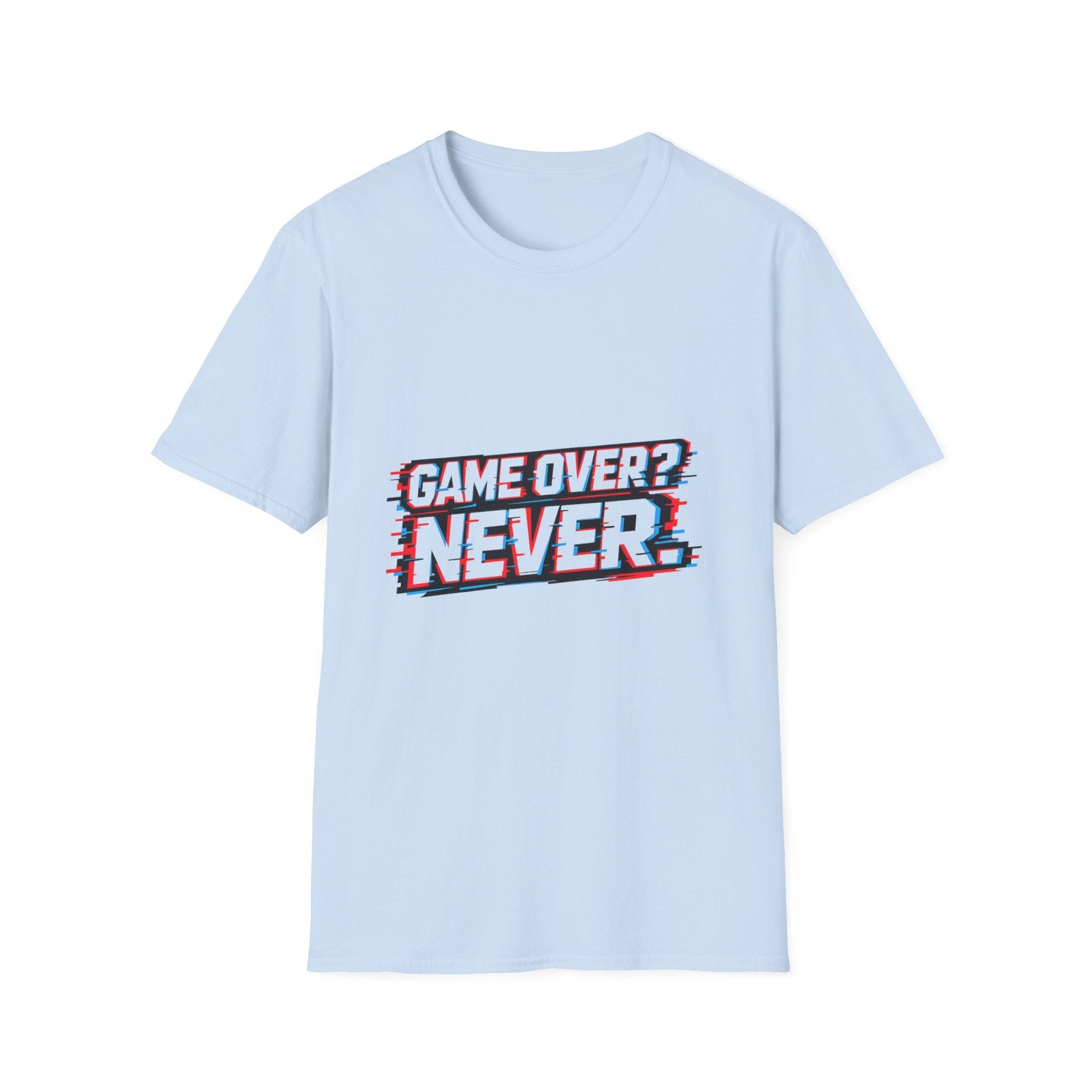 Game Over? Never. T-Shirt — Retro Gamer Motivational Tee Printify