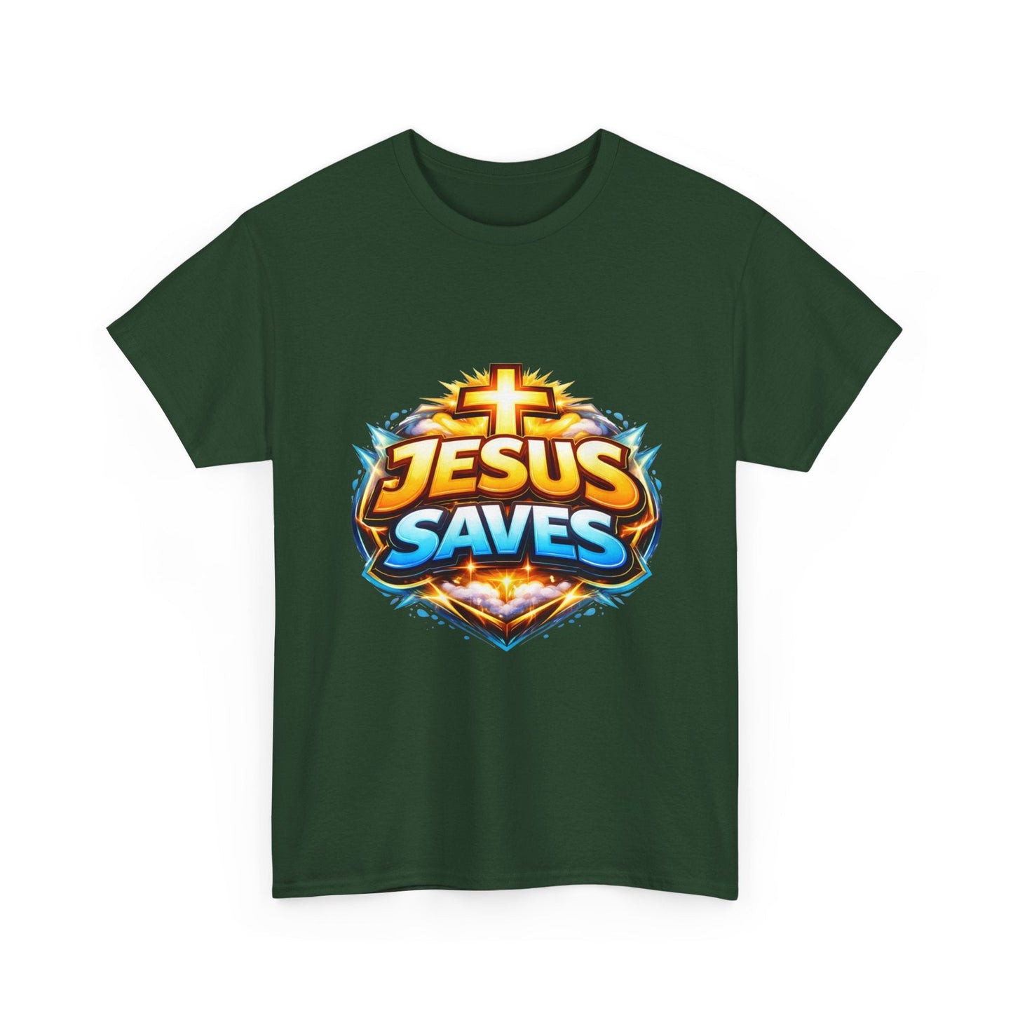 Jesus Saves T-Shirt for Men – Bold Faith Graphic Tee for Christians Printify