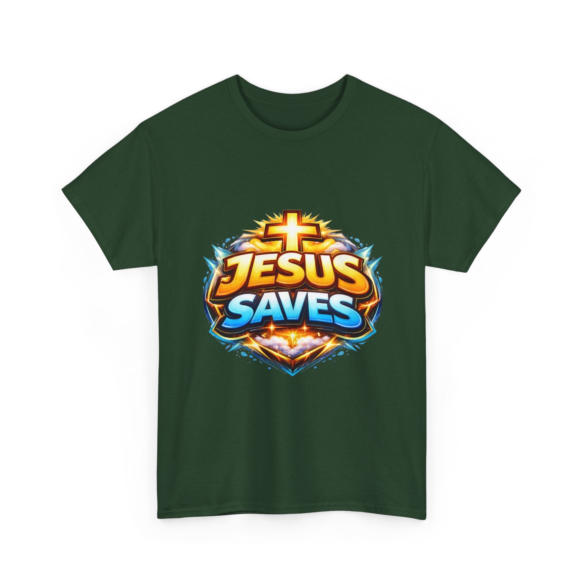 Jesus Saves T-Shirt — Bold Faith Graphic Tee for Christians, Church & Easter