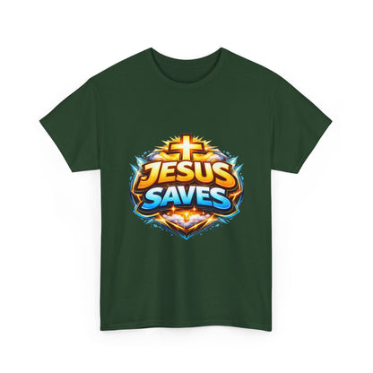 Jesus Saves T-Shirt for Men – Bold Faith Graphic Tee for Christians Printify