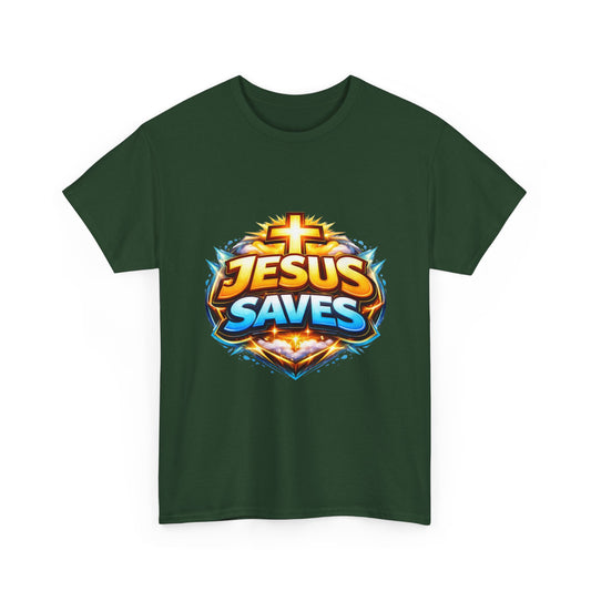 Jesus Saves T-Shirt for Men – Bold Faith Graphic Tee for Christians