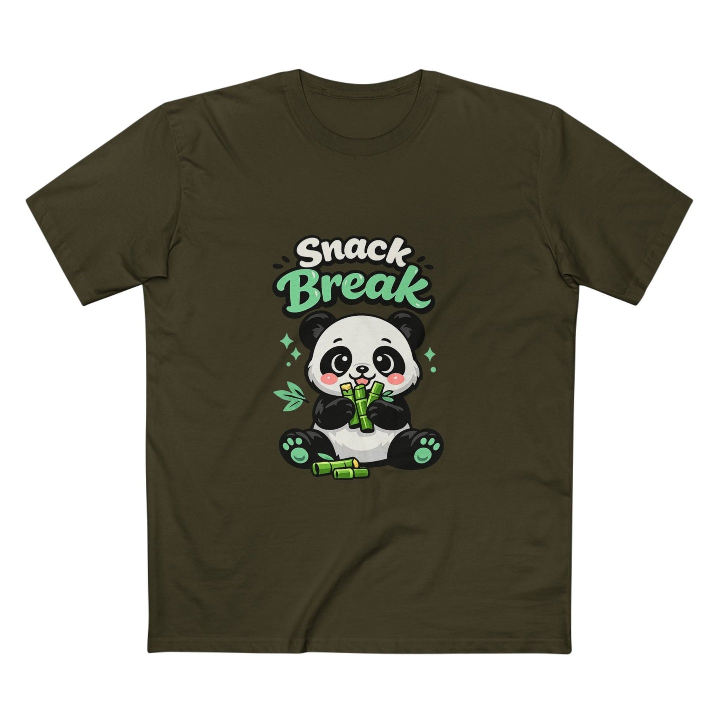 Snack Break Panda T-Shirt — Cute Panda Eating Bamboo Graphic Tee Printify