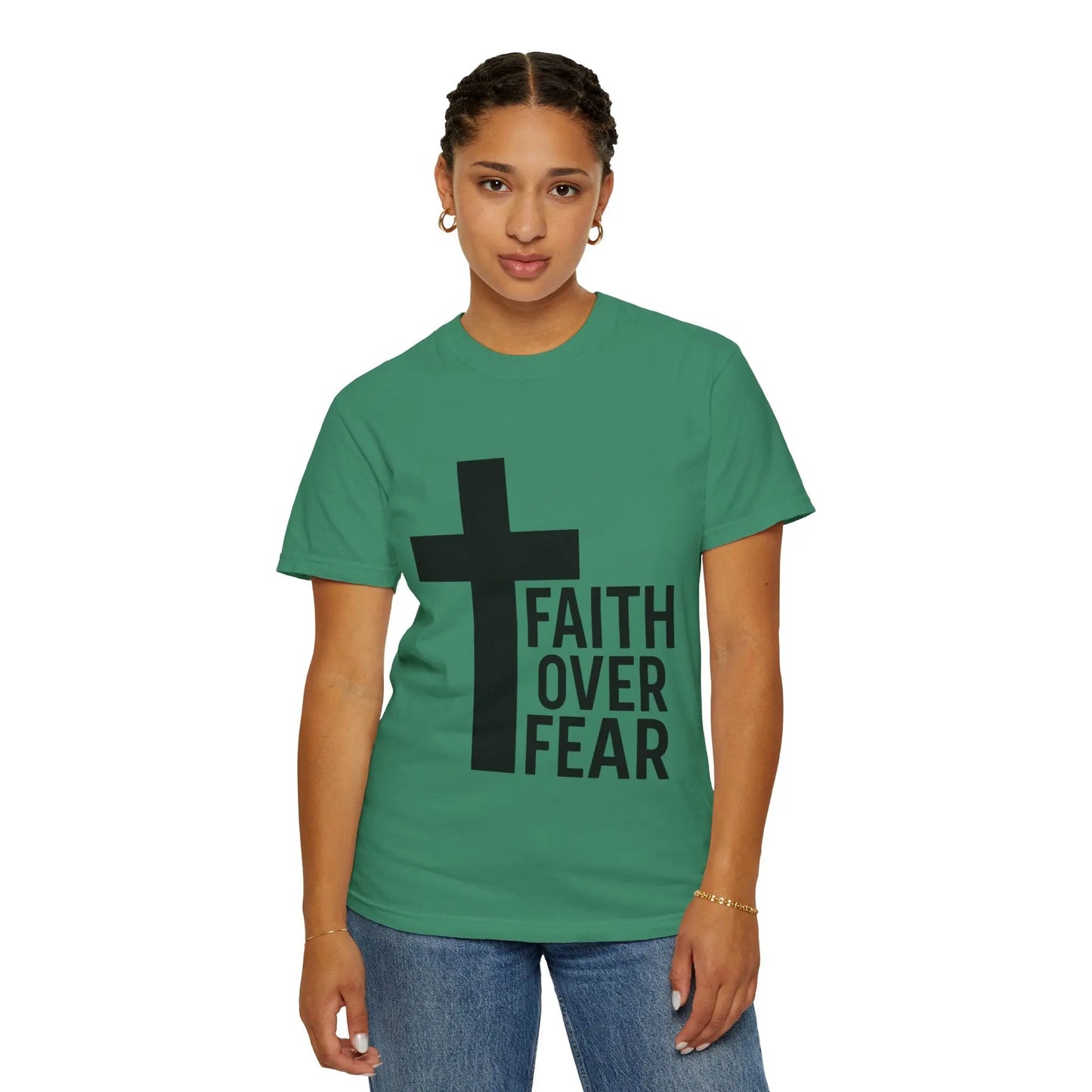 Faith Over Fear T-Shirt — Christian Cross Inspirational Tee Printify