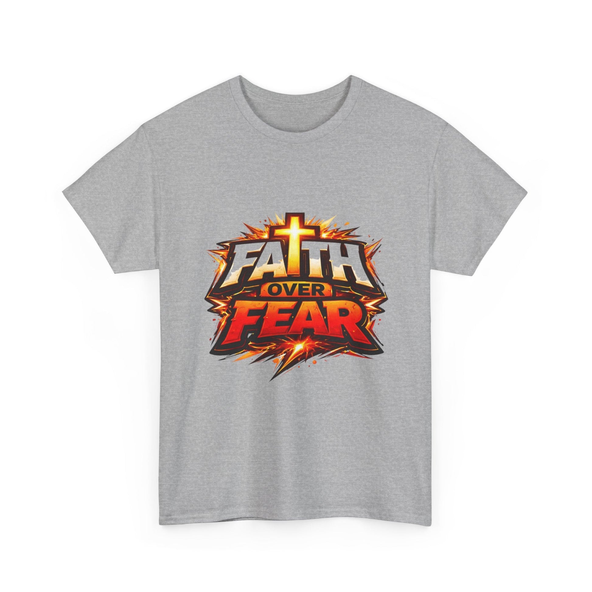 Faith Over Fear T-Shirt for Men – Christian Inspirational Tee with Cross Graphic Printify