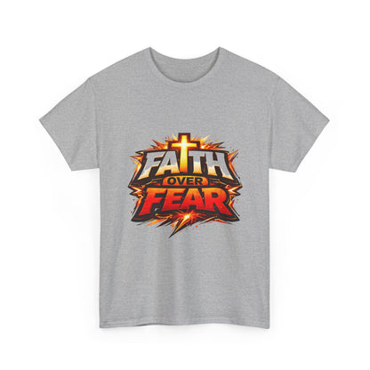 Faith Over Fear T-Shirt for Men – Christian Inspirational Tee with Cross Graphic Printify