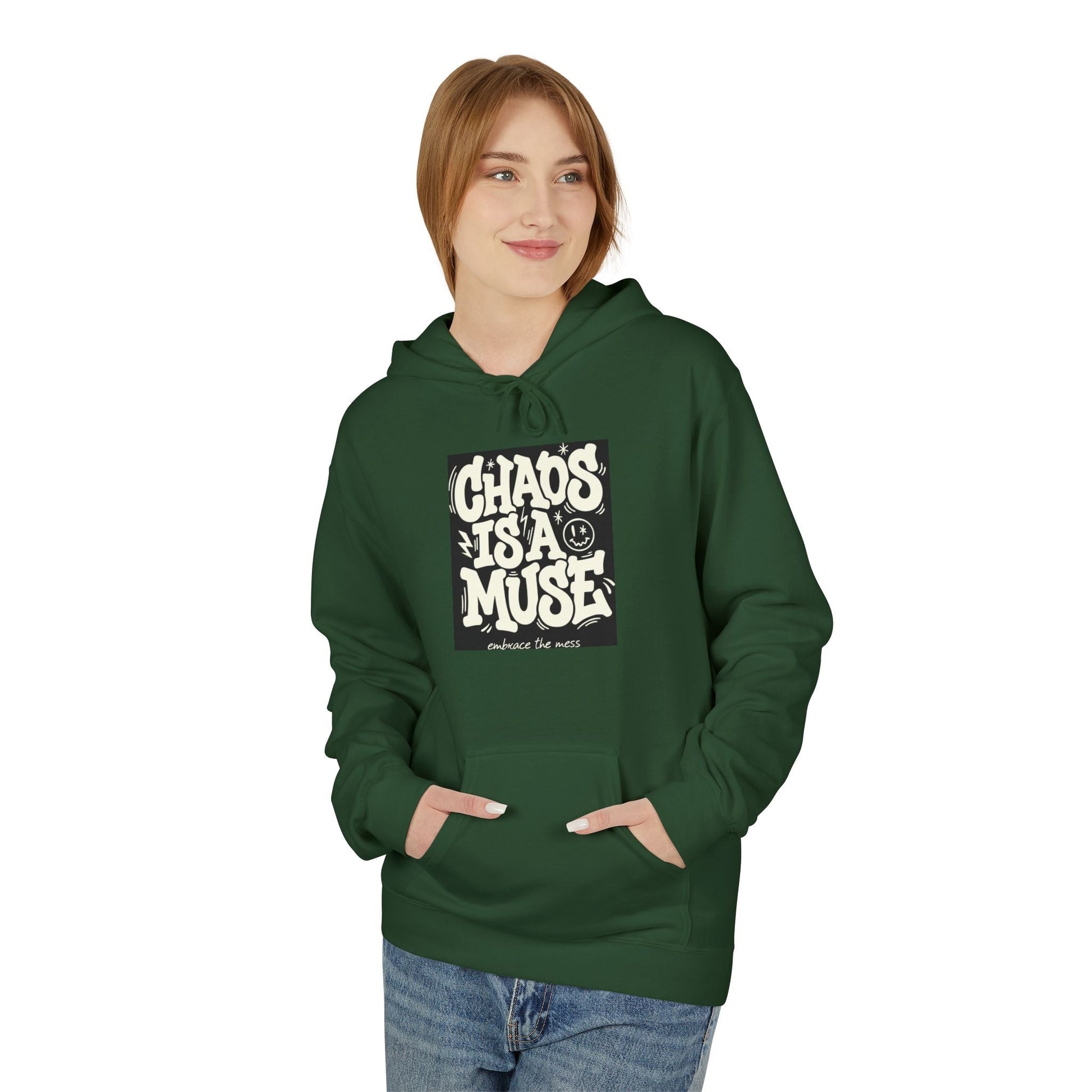 Chaos Is A Muse Hoodie — Retro Psychedelic Graphic Pullover Printify