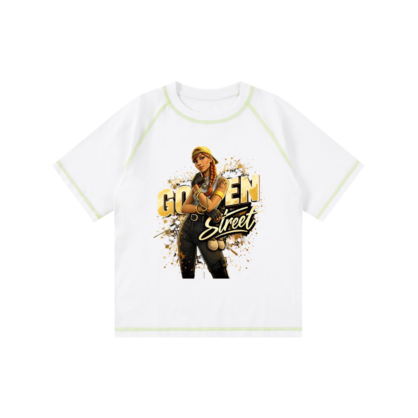 Loose Contrast-Stitched Kids' T-Shirt